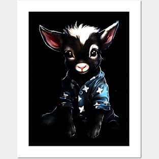 Baby Goat Wearing Pajamas #1 Posters and Art